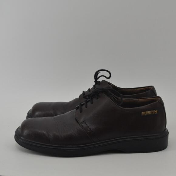 Mephisto Mens Dark Brown Dress Shoes Lace Up France Size 8 - Picture 11 of 14